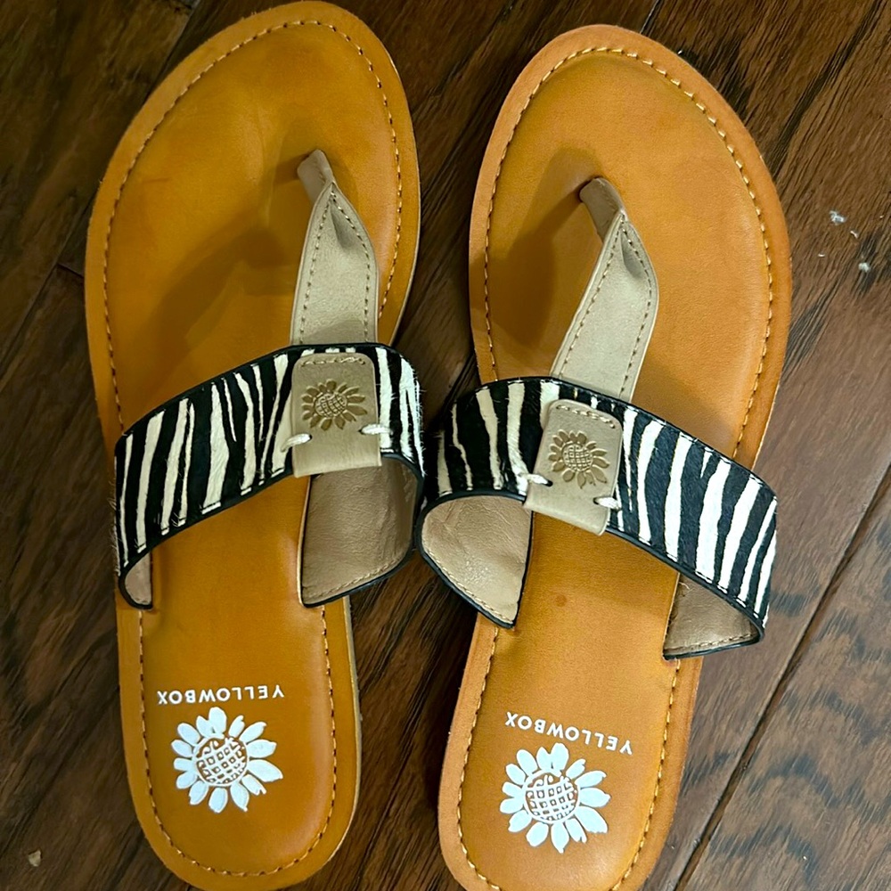 Never worn size 7.5 cute sandals by Yellow Box